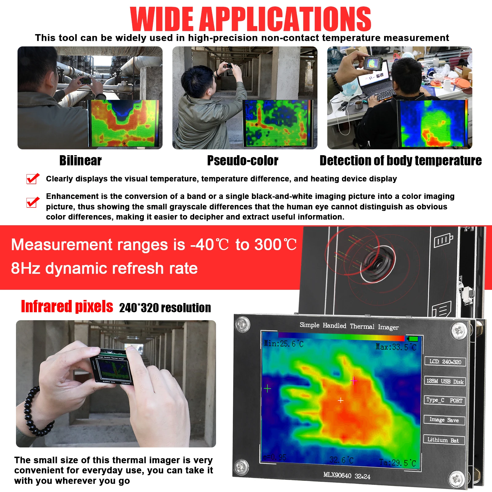 32*24 Thermal Imager -40℃ to 3 - огляд і ціна Thermal Imaging Camera Pcb Repair
